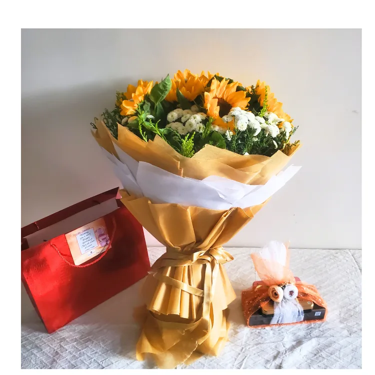 Order Sunflower Bouquet with Premium Chocolates